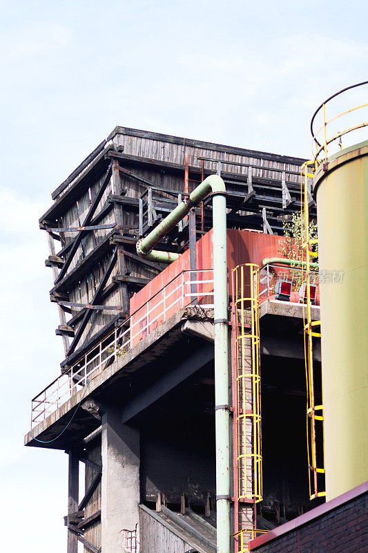 焦炉的细节复杂的Zeche Zollverein